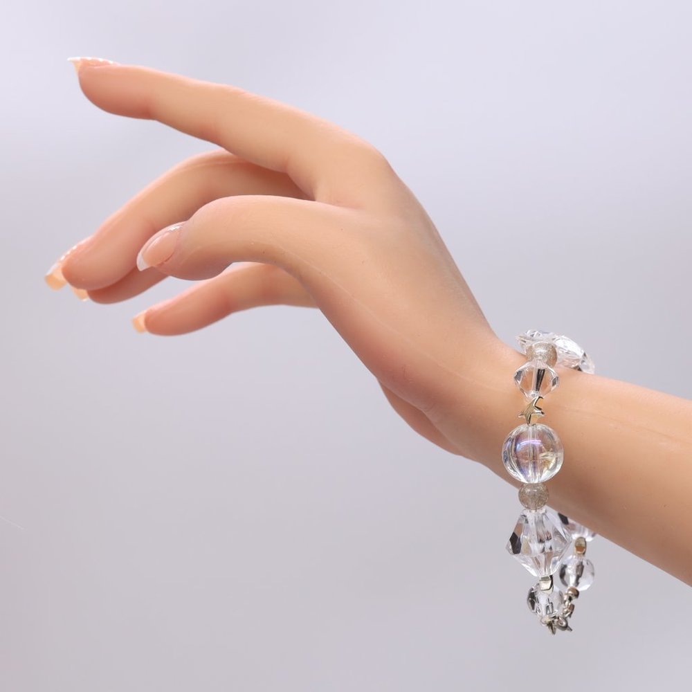 3 Piece Set, Crystal, Silver & Clear Spacers. Necklace, Bracelet & Earrings. - Picture 9 of 9